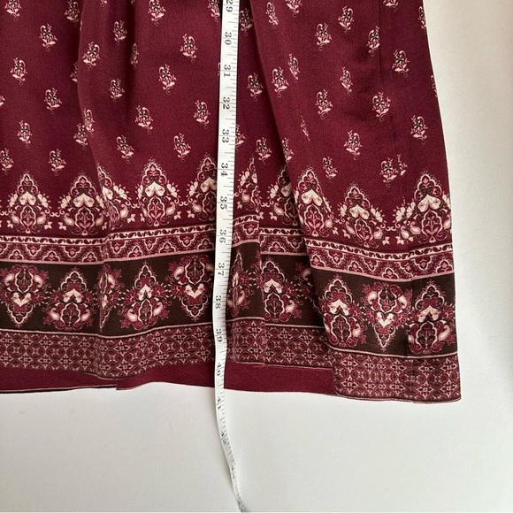 Garnet Hill Maroon Midi Dress with Cream Accents - Picture 10 of 15